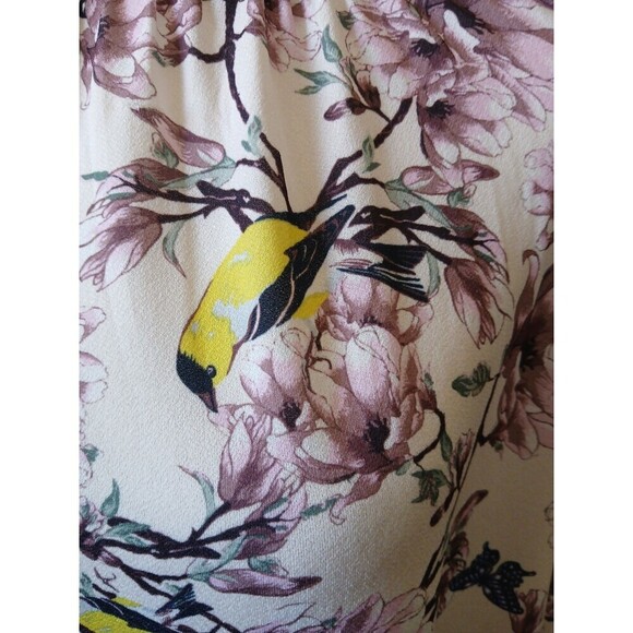 H&M Brand Women's Multi-Color Long Sleeve Floral Top Large Bird Butterfly Spring - Picture 7 of 16